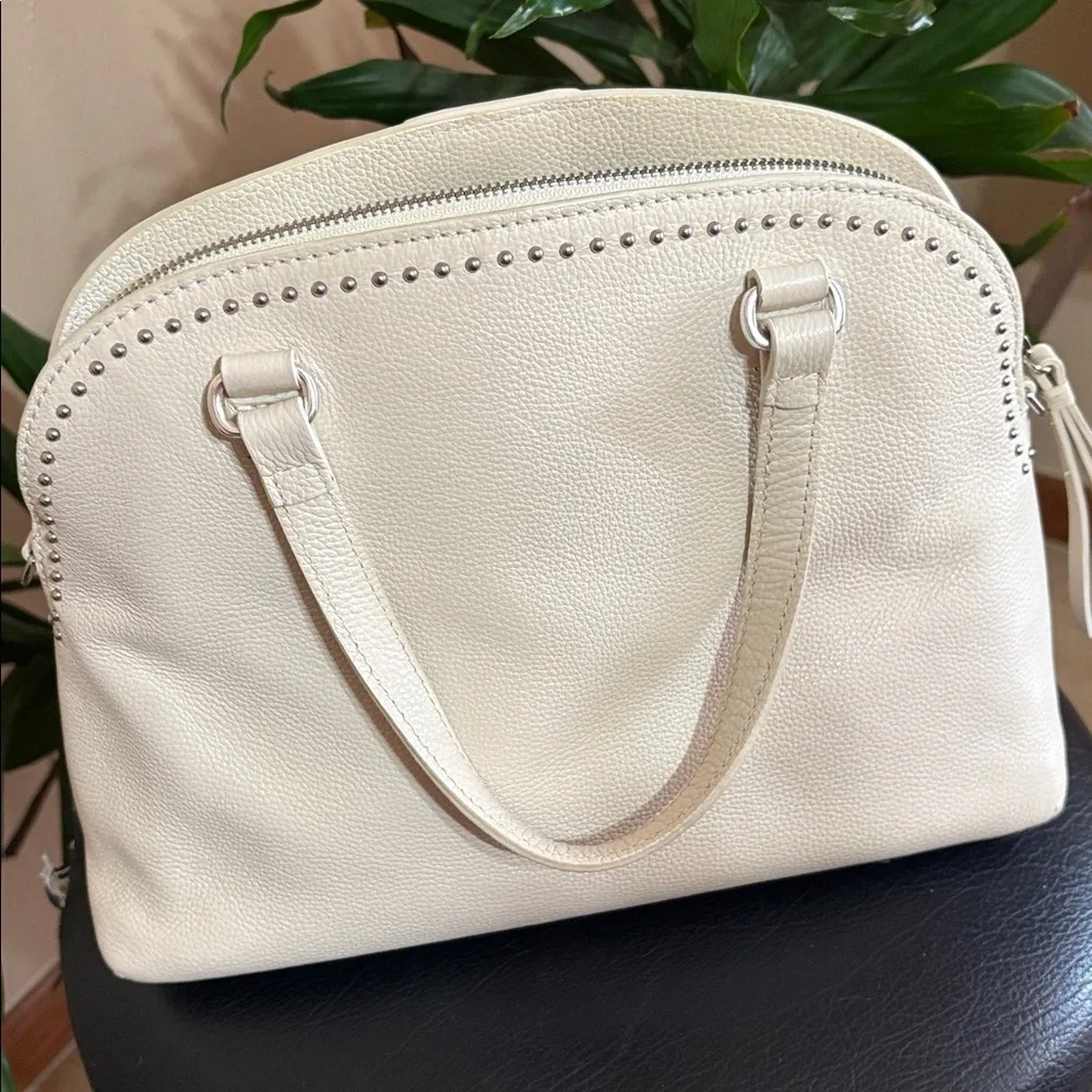 Brighton leather Cream Satchel with Heart Charm